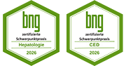 Siegel zur Zertifizierung als "BNG-Schwerpunktpraxis für HEPATOLOOGIE und chronisch-entzündliche Darmerkrankungen (CED)"
